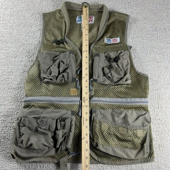 Vintage Eagle Claw Mesh Fishing Vest Green Adult Size Medium - Picture 4 of 6